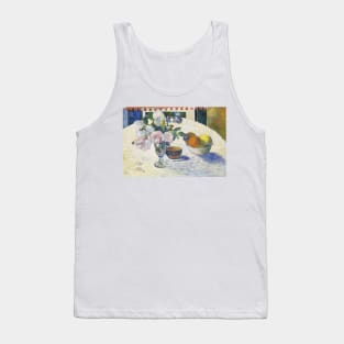 Flowers and a Bowl of Fruit on a Table by Paul Gauguin Tank Top